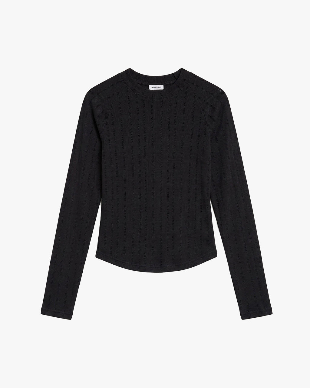 Lace Longsleeves Top - Black