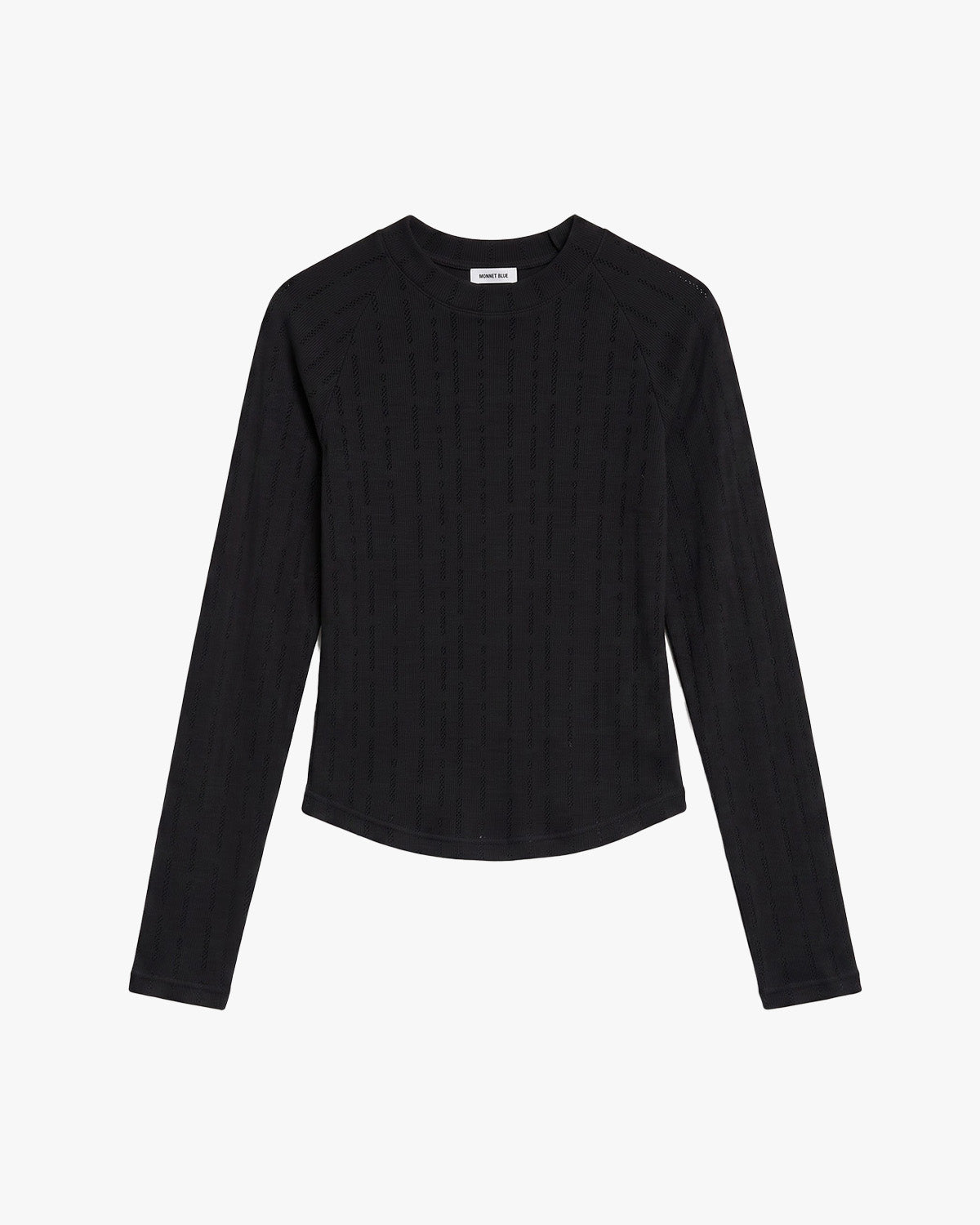 Lace Longsleeves Top - Black