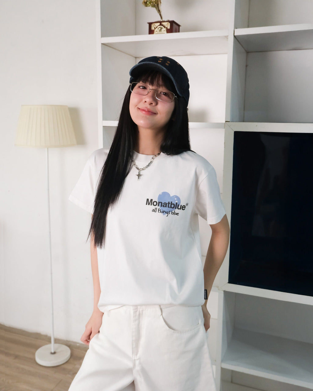 T-shirt Blue Cherry Heart