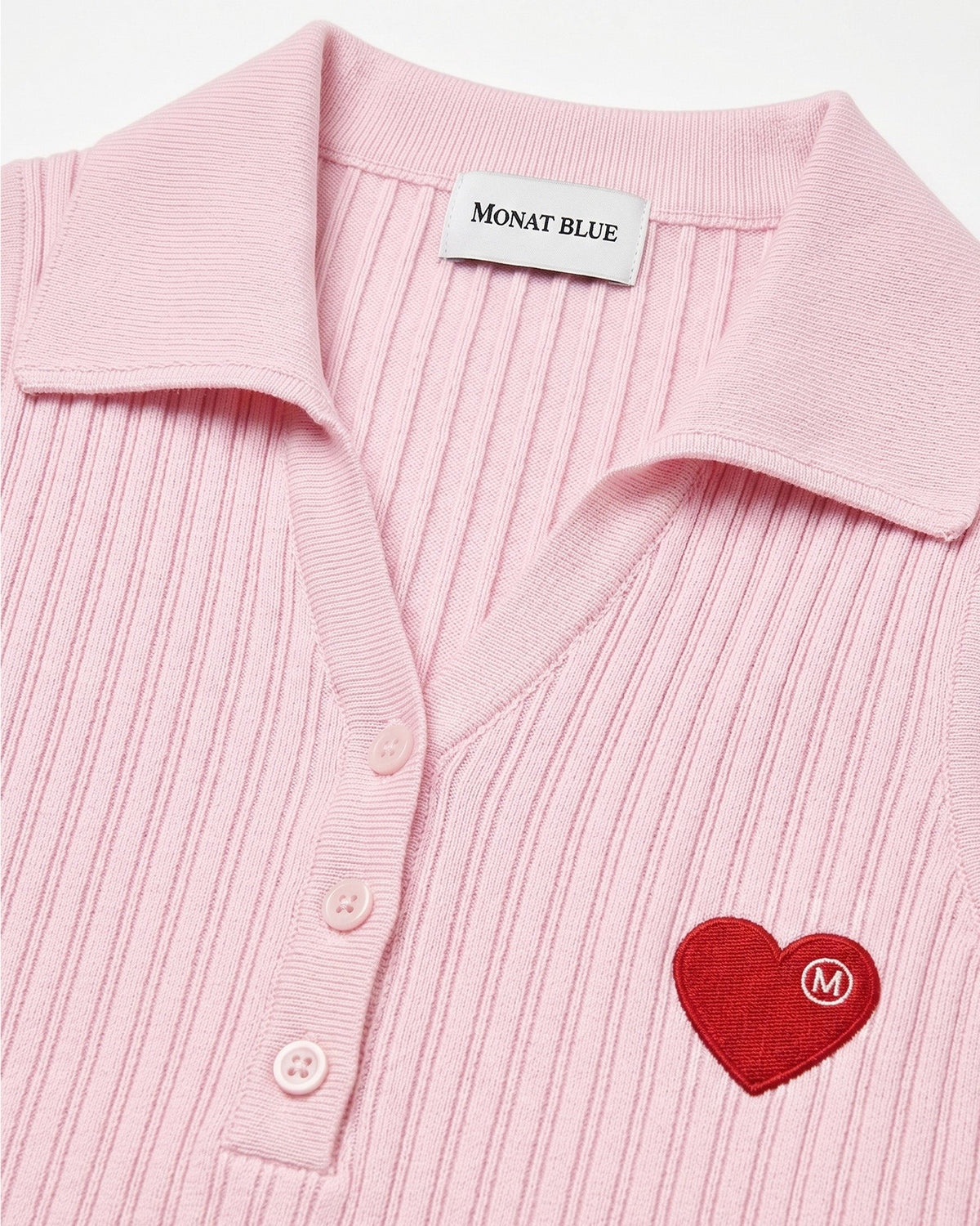 Heart-Embroidered Polo Tanktop