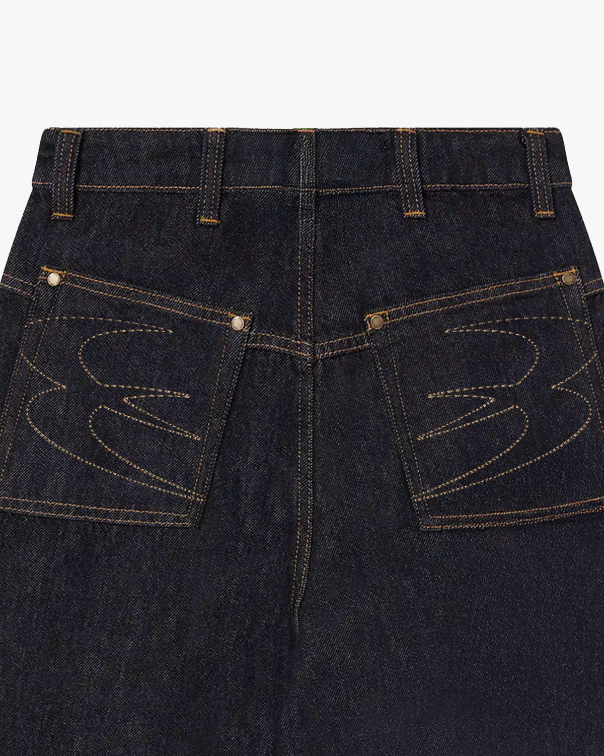 Button Detail Raw Jeans