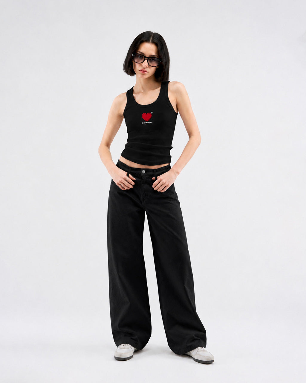 Black Twin Heart Tanktop
