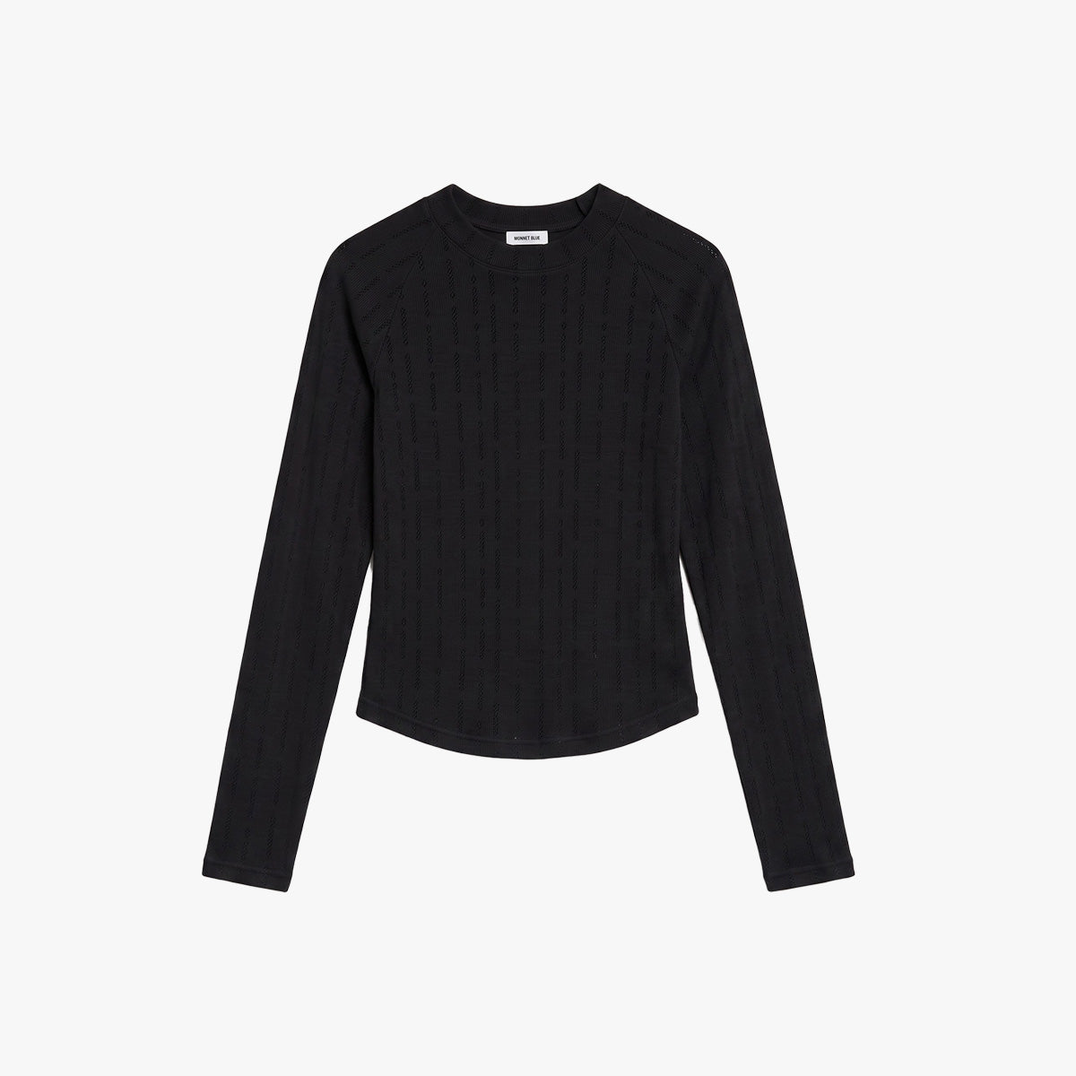 Lace Longsleeves Top - Black