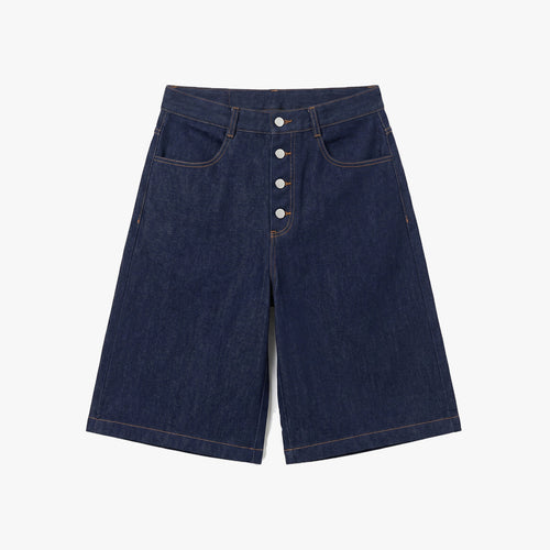 Button Denim Shorts